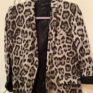 *Lightly worn* grey leopard print Zara blazer